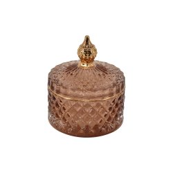 Glas krukker - valnd farvet m/lg i 2 strrelser